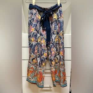 Anthropologie wide leg linen pants, size L (US 14-16).